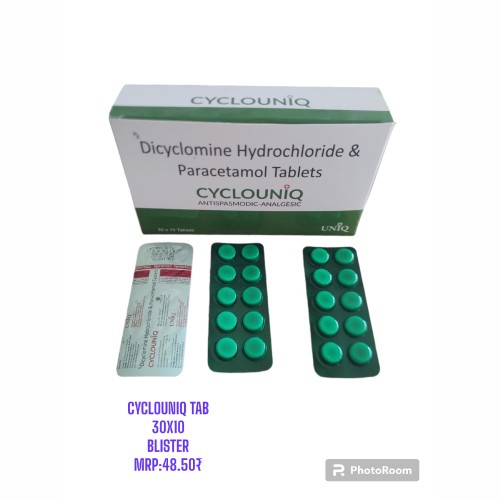 Cyclouniq - Dicyclomine Hydrochloride & Paracetamol